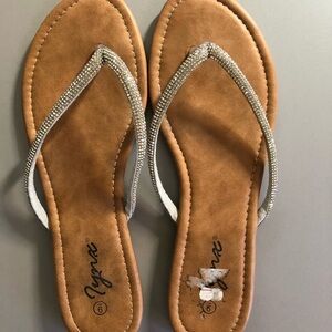 Elegant Silver and Tan Women's Sandals